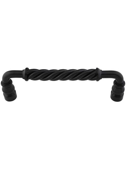 Twisted Bar Pull - 6 inch Center-to-Center in Patina Black.